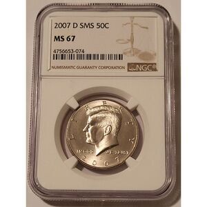 2007 D Kennedy Half Dollar MS67 NGC
